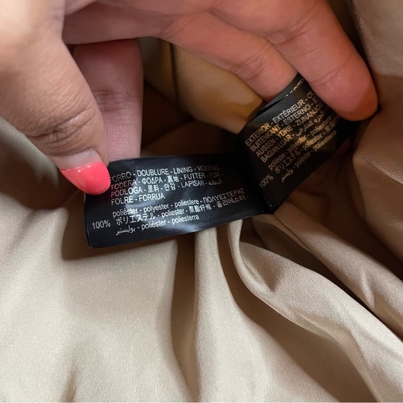 Zara Tan Puffer Coat With Rubberish Detail NWOT - Picture 7 of 8